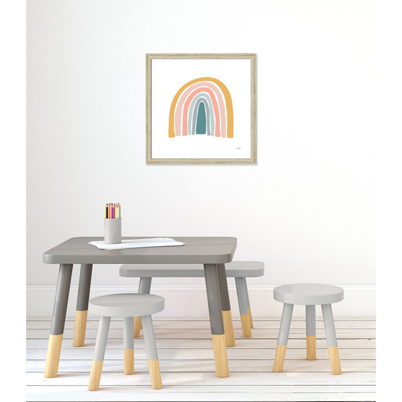 Décoration murale pour enfants, H 24,5 po x l 24,5 po x P 0,63 po, Beige Flat Framed