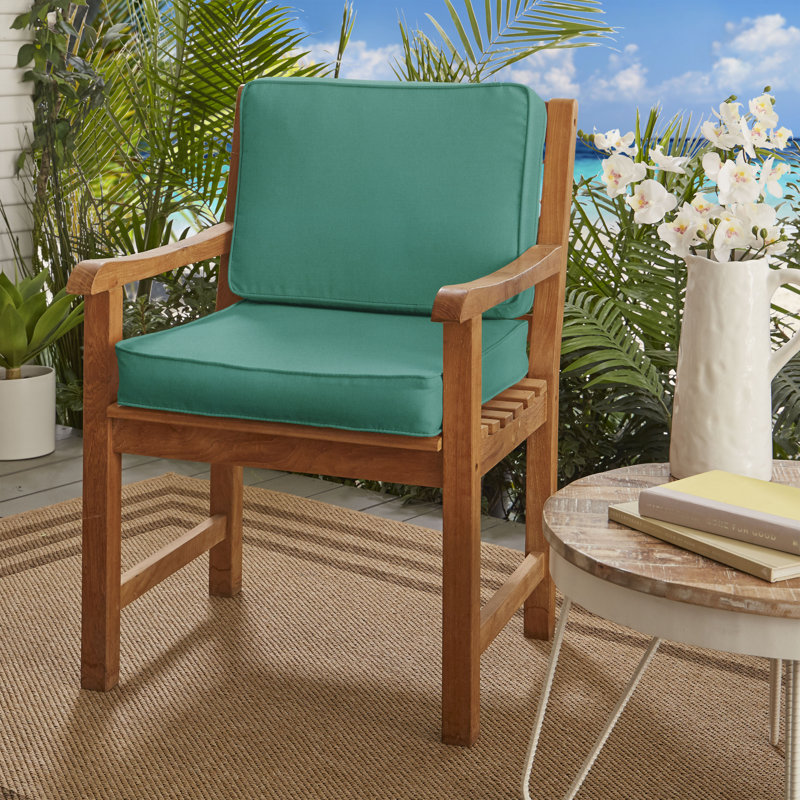 Provo Outdoor Sunbrella Seat/Back Cushion, Teal Sunbrella®, 23.5" W x 23" D