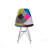 Patchwork Accent Chair Bohemian Style Fabric? Chair With Chromed Legs Geometric Pattern Chair, 18"D X 21"W X 32"H, Set Of 2