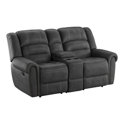 Boran 79.1" Faux Leather Pillow Top Arm Reclining Loveseat