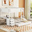 Lit superposé simple avec bureau blanc et rangement - Économiseur d'espace pour lit gigogne