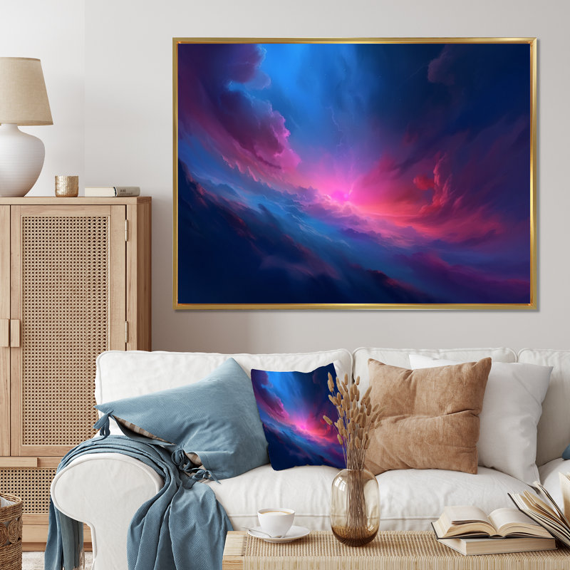 «Dramatic Sky», reproduction sur toile, H 12 po x l 20 po x P 1 po, Cadre flottant doré
