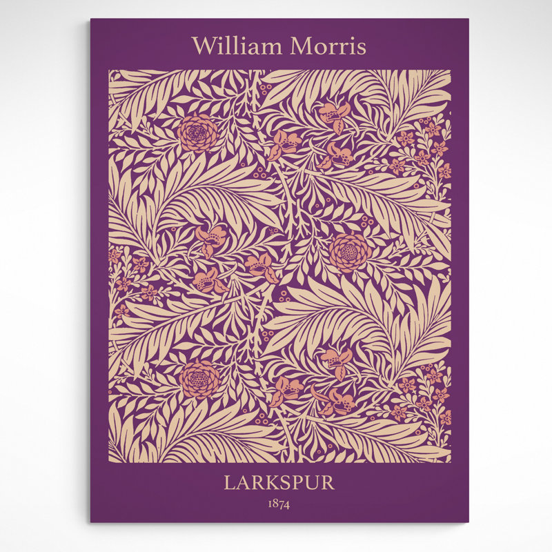 Larkspur Pattern In Purple by William Morris - Wrapped Canvas Art Prints