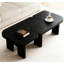 Table basse gigogne en bois de salon avec extension de 70,86 po, ajustement de forme flexible, grand espace de rangement, sapin extensible, épissure, rangement, look élégant