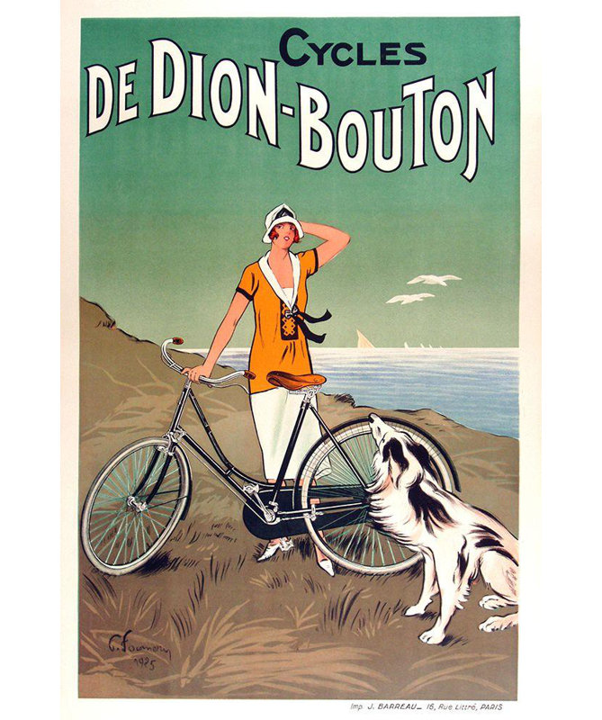 Reproduction d'art sur toile de la collection Beachcrest Home ™ Vintage Apple Collection, Cycles De Dion Bouton