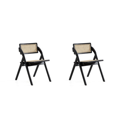Chaise de salle à manger pliante en bois de frêne massif Lambinet