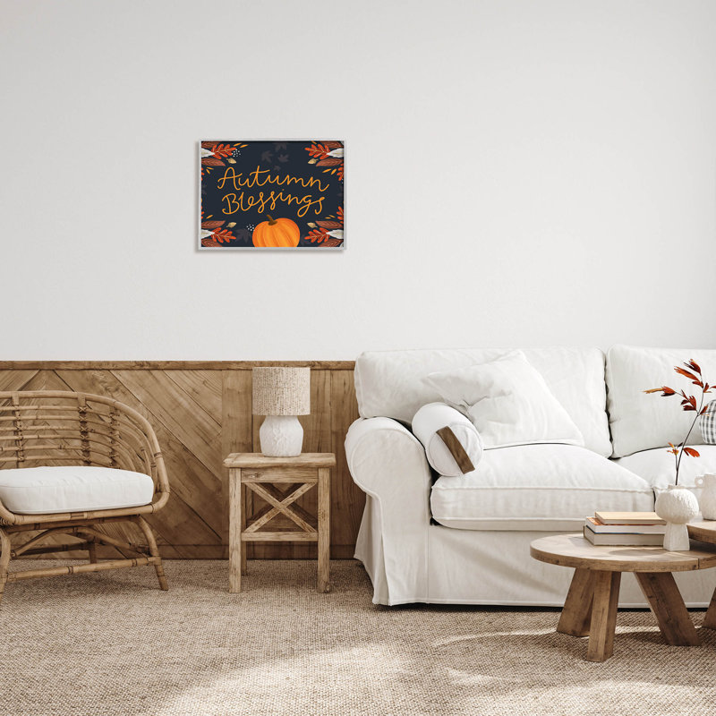 Autumn Blessings Fall Leaves at-230, H 16 po x l 20 po x P 1,5 po, Estampe numérique Farmhouse