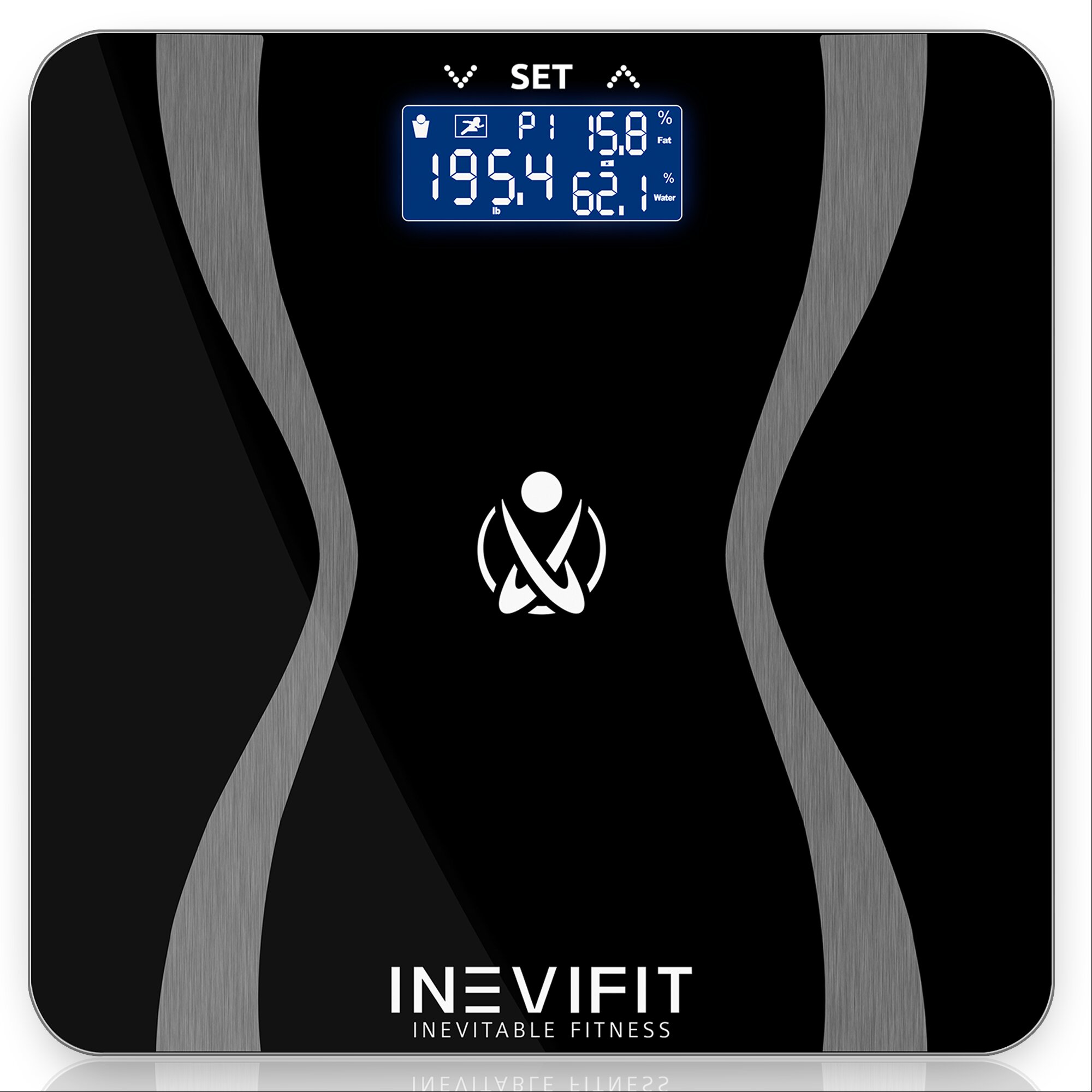 Eat Smart Precision Digital Bathroom Scale, 550 lb High Capacity Scale,  Extra Wide Platform, Bath Scale for Body Weight, Black