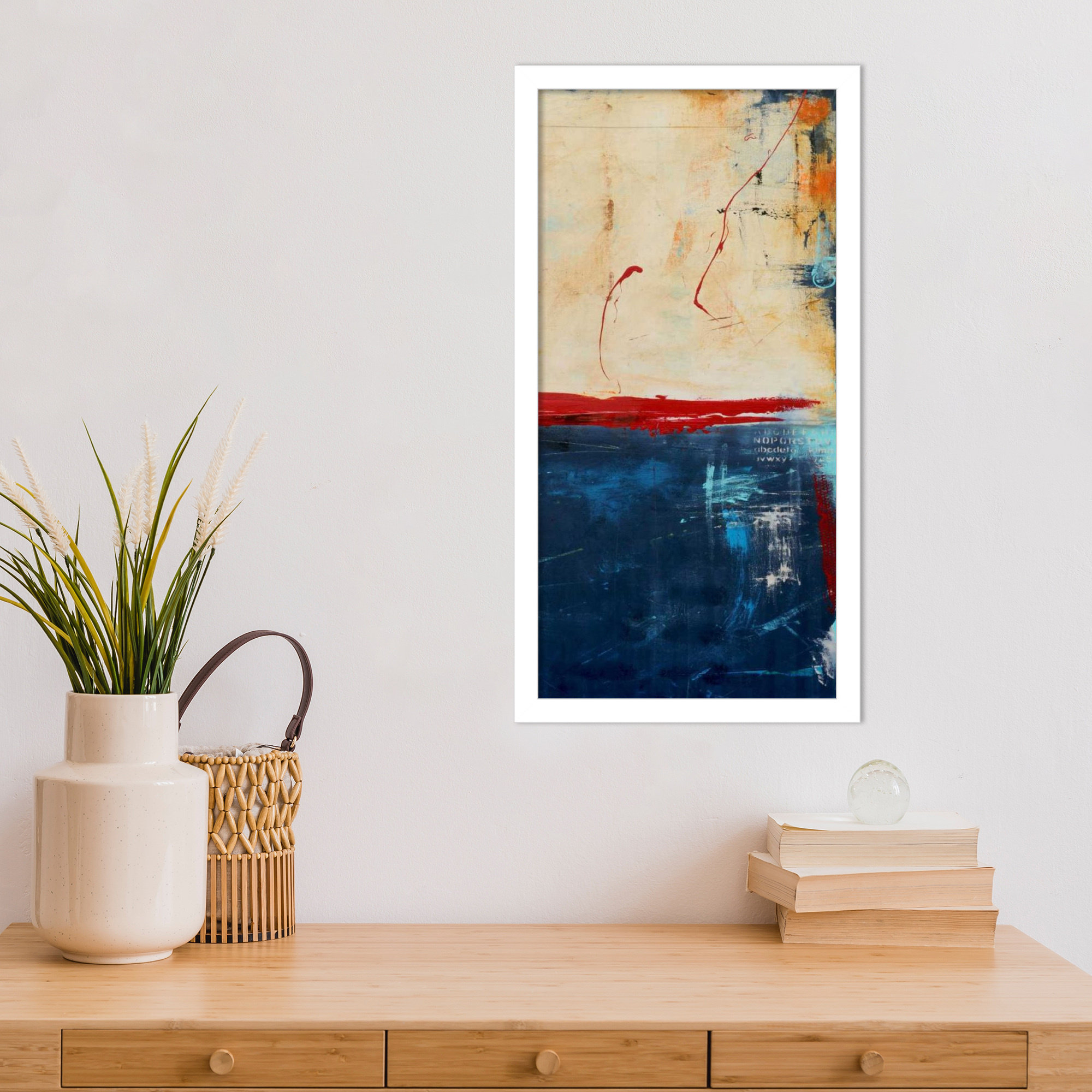 LA Strip II by Mauro Wood Framed Wall Art Print, 21" H x 11" W, White