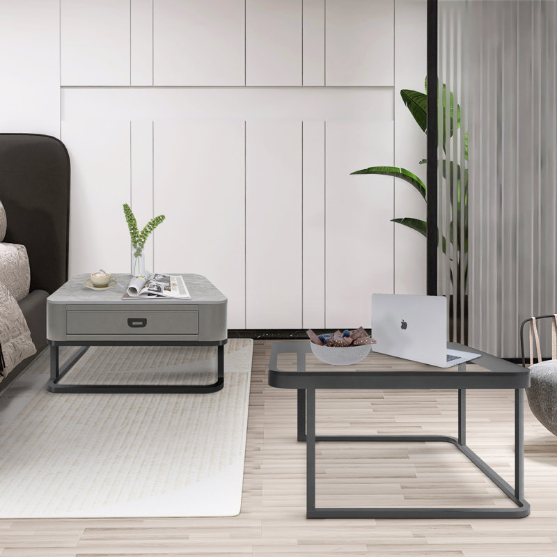 Karonda Glass Top Nesting Coffee Table