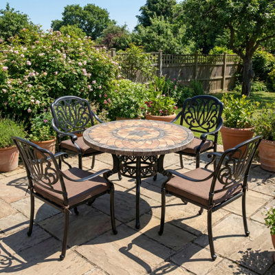 4 - Person Patio Dining Set with ROUND Table , Cushions Included