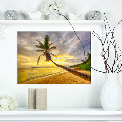 " Beach Sunset With Palm Tree "