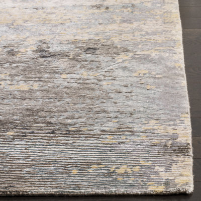 Tiffany Hand Knotted Viscose/Wool/Cotton Abstract Rug in Beige