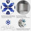 Horloge murale moderne avec lunes bleues et gouttes abstraites-1341835852