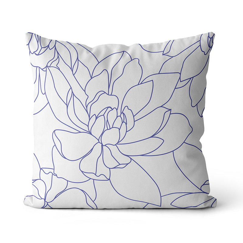 Housse et insert de coussin carré, Blanc / Mauve