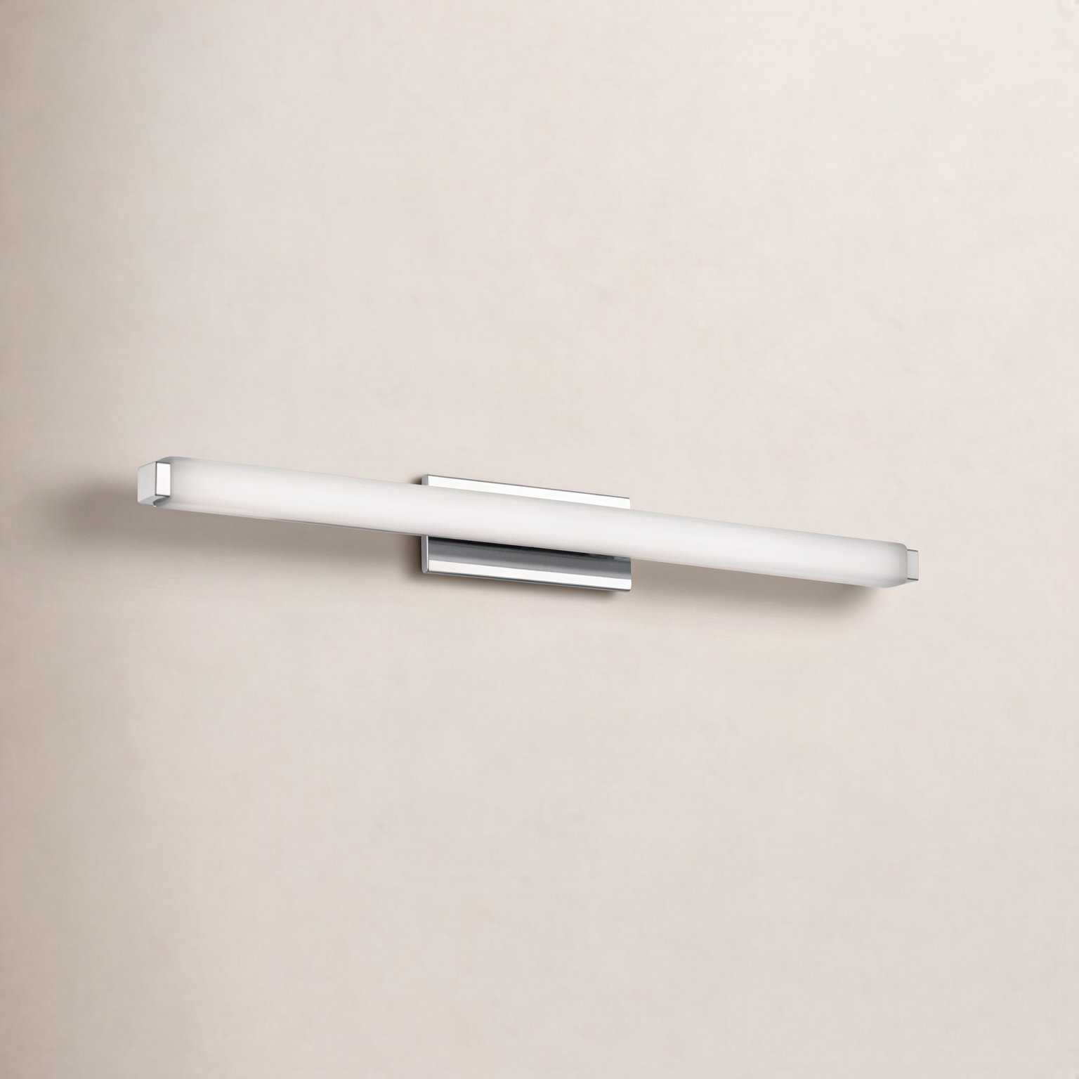 Erby Single Light Dimmable LED Flush Mounted Sconce, Chrome, 2700K, 3" H x 37.75" W x 3.38" D