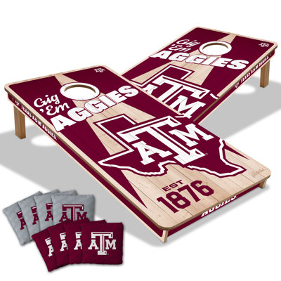 YouTheFan 2’ x 4’ Professional Wood Cornhole Game with Logo Bags