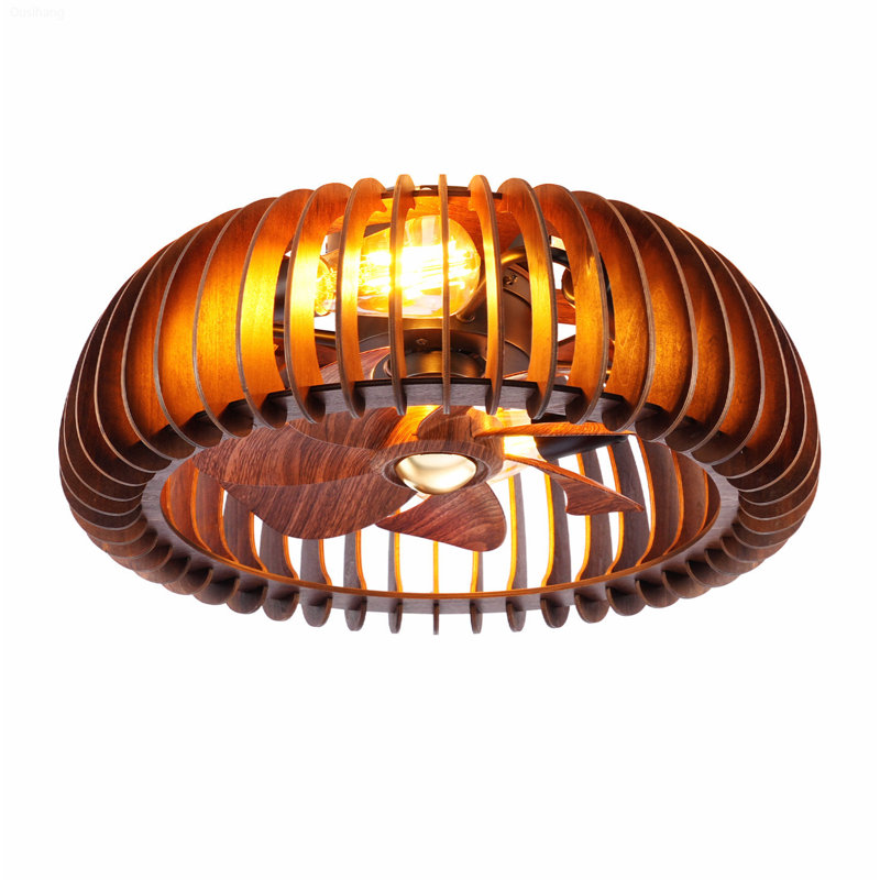 Ventilateur de plafond encastré à cage à courant continu réversible de 20 pouces à 6 vitesses Farmhouse, Ovale