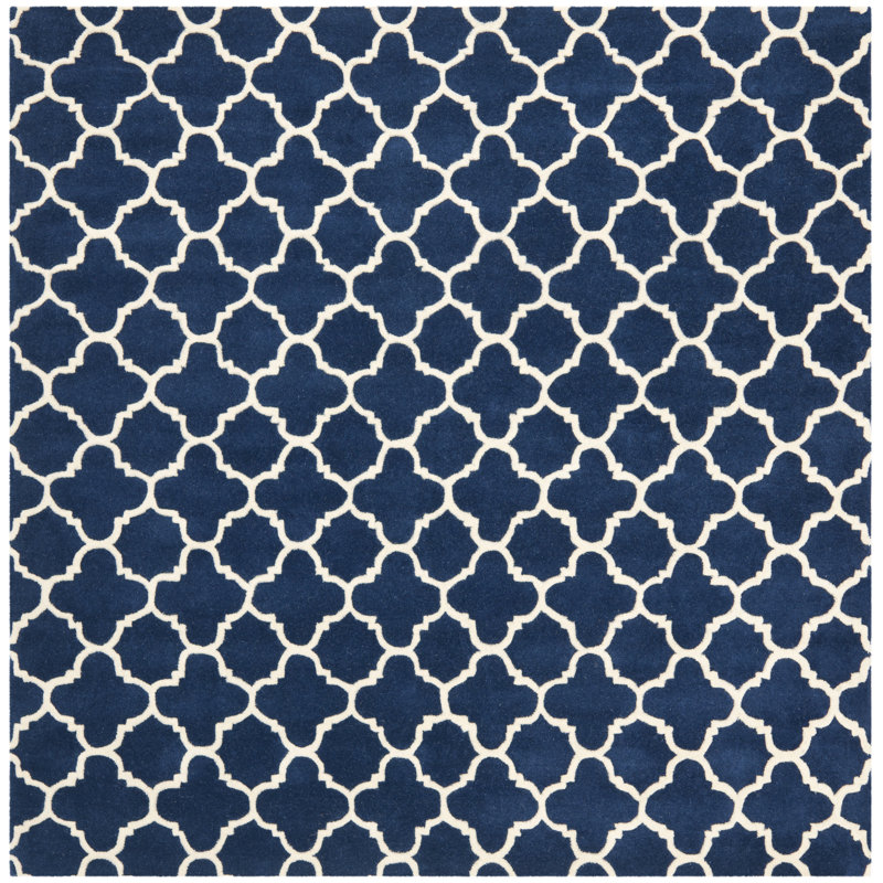 Teresita Hand Tufted Wool Geometric Rug, Square 8'9"