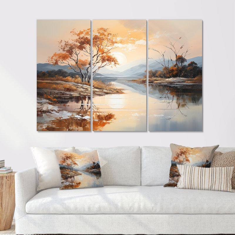 «Lakes Serenity Charm», impression d'art mural, Toile tendue, H 40 po x l 60 po x P 1 po