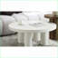 Table basse blanche moderne pour salon contemporain - plateau robuste épaissi, grande surface
