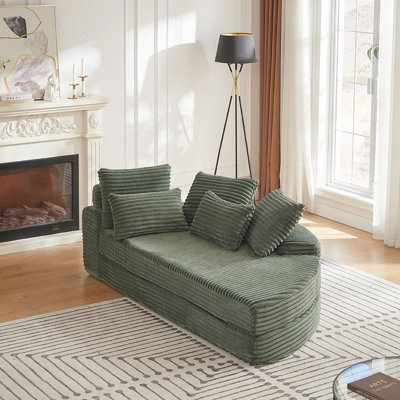 Semi-Circular 2-In-1 Sofa Bed With Neck Pillow And Throw Pillows