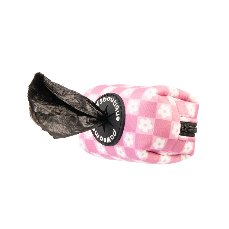 Pawsome Paws Boutique Poo Bag Holder Flower Check
