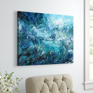 Dramatic Ocean Waves Artwork Framed Canvas Leather Print