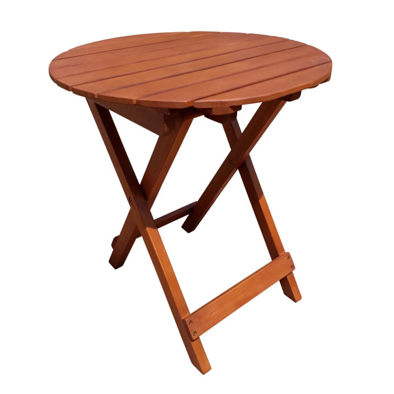 Sydney Round Eucalyptus Solid Wood Outdoor Side Table - 45 cm W 45 cm D