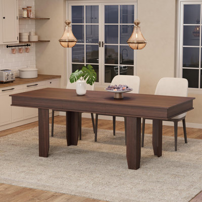 Table de salle à manger extensible pour 6-10, tables de cuisine de ferme avec cadre en bois robuste