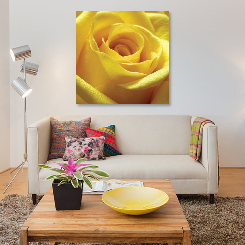 " Yellow Rose " by PhotoINC Studio, 18" H x 18" W x 1.5" D, Wrapped Canvas
