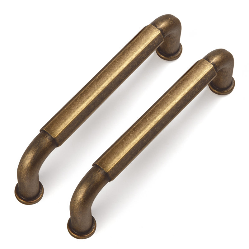 Ensemble de poignées de barre de centre à centre, Laiton antique, 3.75"