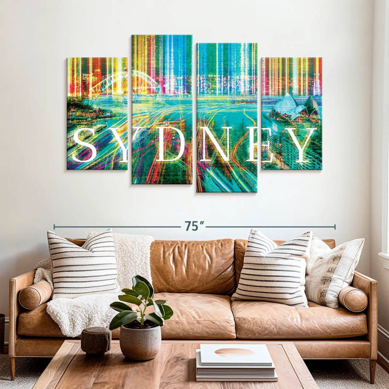 Keesha Sydney Skyline Grunge, 42" H x 68" W