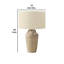 Lampe de table 28 po Kipo, base en céramique texturée beige, abat-jour en tissu-116808994-116808993