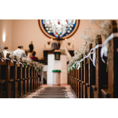 Church Wedding Ceremony Flowers by LElik83 - Wrapped Canvas Print