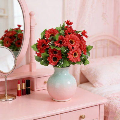 2 Pcs Artificial Flowers for home decoration, Silk Flower, Faux Flowers for Christmas Home Kitchen Table Centerpieces Decor，Valentine's Day gift