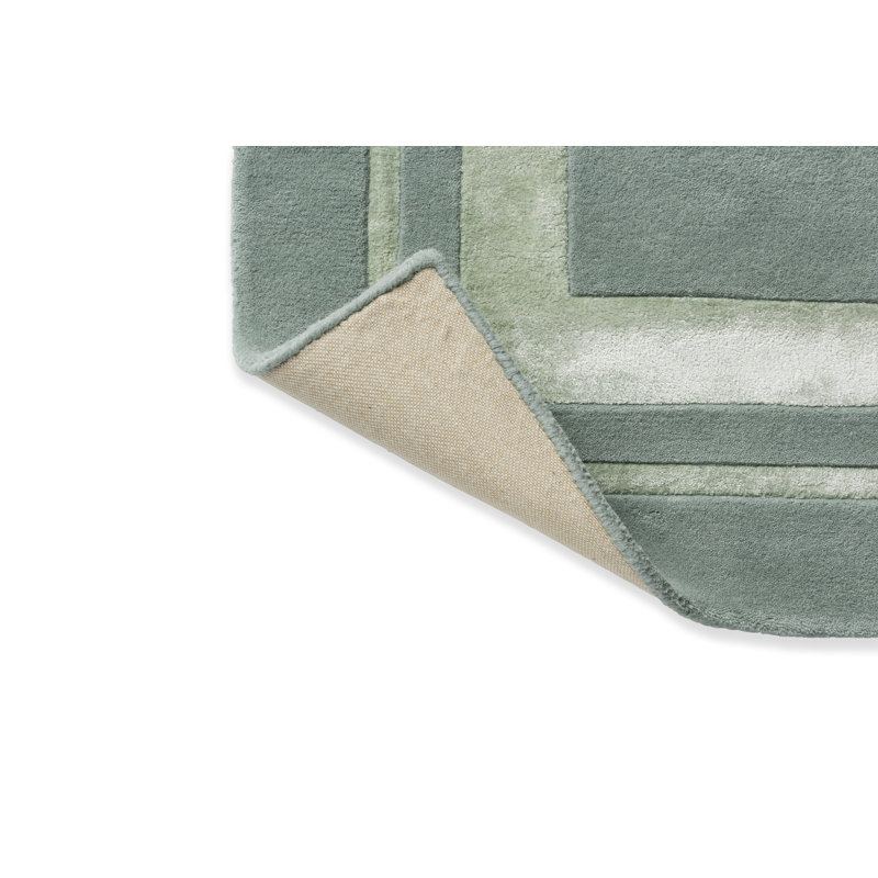 Tapis gris en laine touffeté à la main, Rectangle 4 pi 7 po x 6 pi 7 po