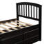 Lit plateforme simple en bois massif avec 6 tiroirs-1234804443