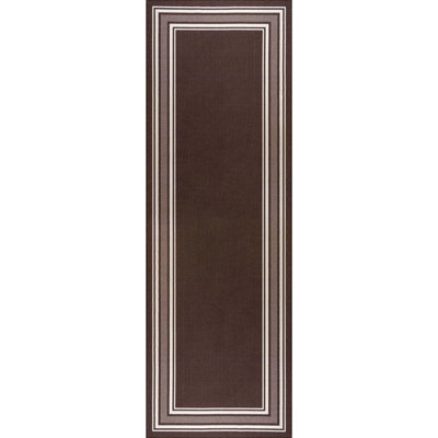 Quiogue Brown Non-Slip Area Rug