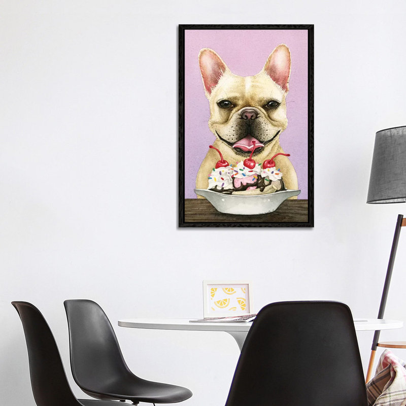 French Sunday 1 Piece Painting on Canvas, 101.6cm H x 66.04cm W x 3.81cm D, Black Framed