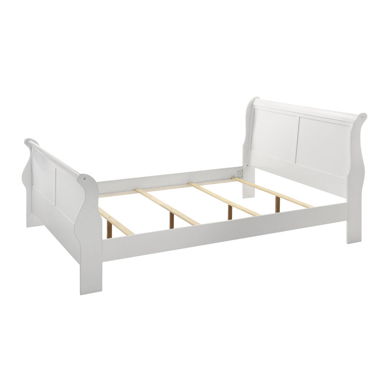 Lit-bateau en bois blanc, Complète