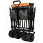 Chariot pliable de 480 lb avec auvent, poussette de chariot avec roues tout-terrain de 7 po, chariot pliable léger, grande capacité pour le camping, le magasinage, les sports et le jardin, orange avec moustiquaire