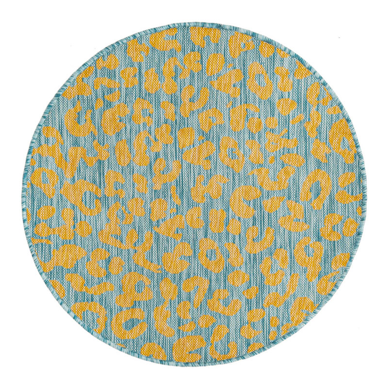 Animal Print Indoor / Outdoor Rug, Round 3'