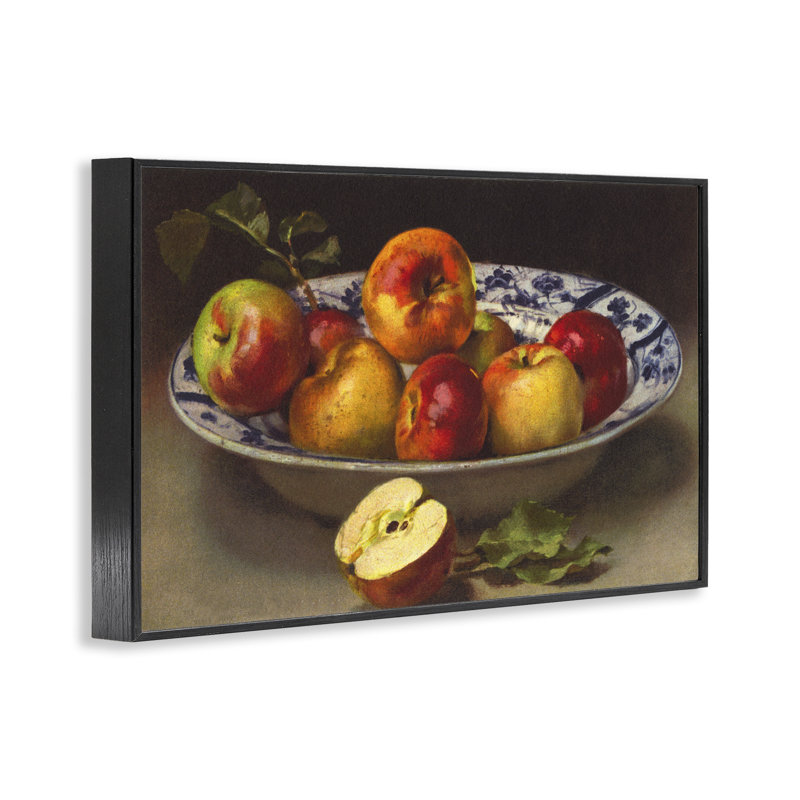 «Mixed Apples Still Life», estampe numérique par Tina Higgins Designs, Inc., H 12 po x l 18 po, Giclée encadrée noir minuit