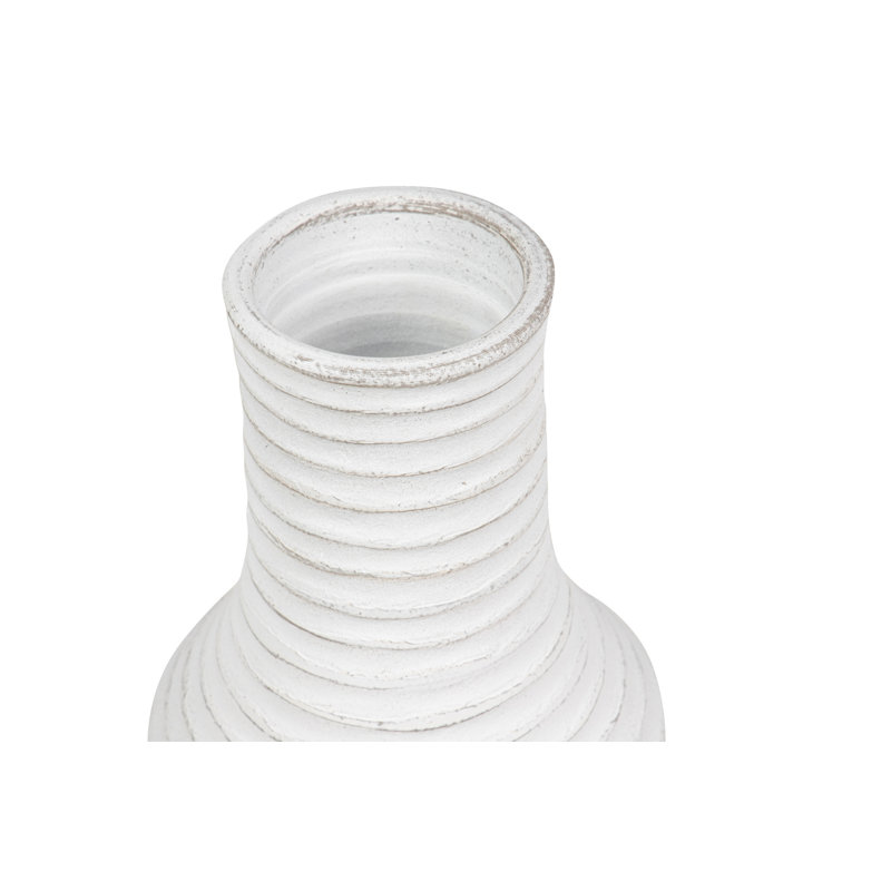 WHITE CERAMIC VASE 21X21 CM, Overall Height- 60cm