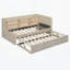 Lit de jour rembourré avec couchette, tablettes de rangement-195904103