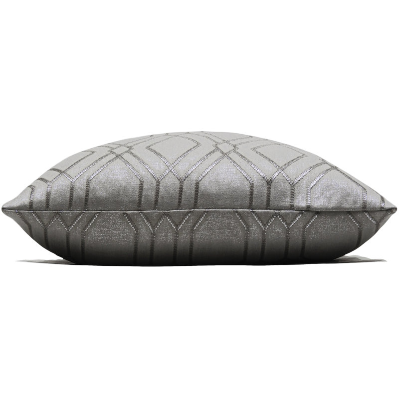 Geometric Rectangular Cushion, Feather, Graphite