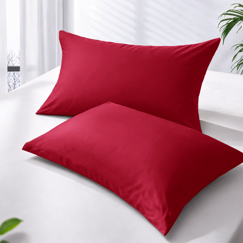 Microfiber Solid Colour Duvet Cover Set, Single Duvet Cover + 1 Pillowcase, Burgundy