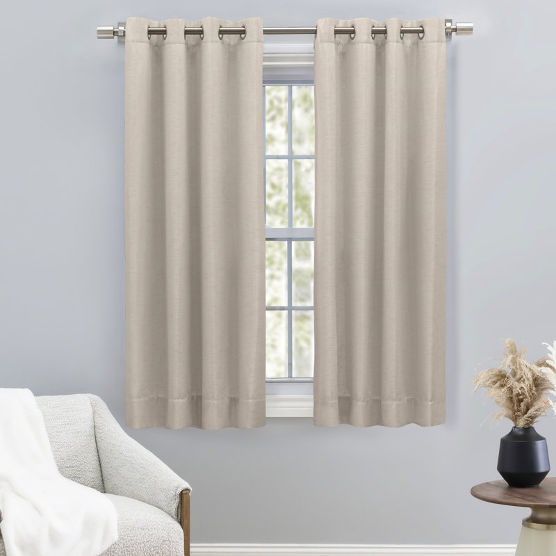 Jaronda Premium Curtains w/ an Elegant Soft Sheen Fabric, Room Darkening & Lined Single Curtain Panel, Parchment
