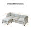 Canapé modulaire de 96,5 pouces, trois places avec repose-pieds, canapé en L, beige-2066168660